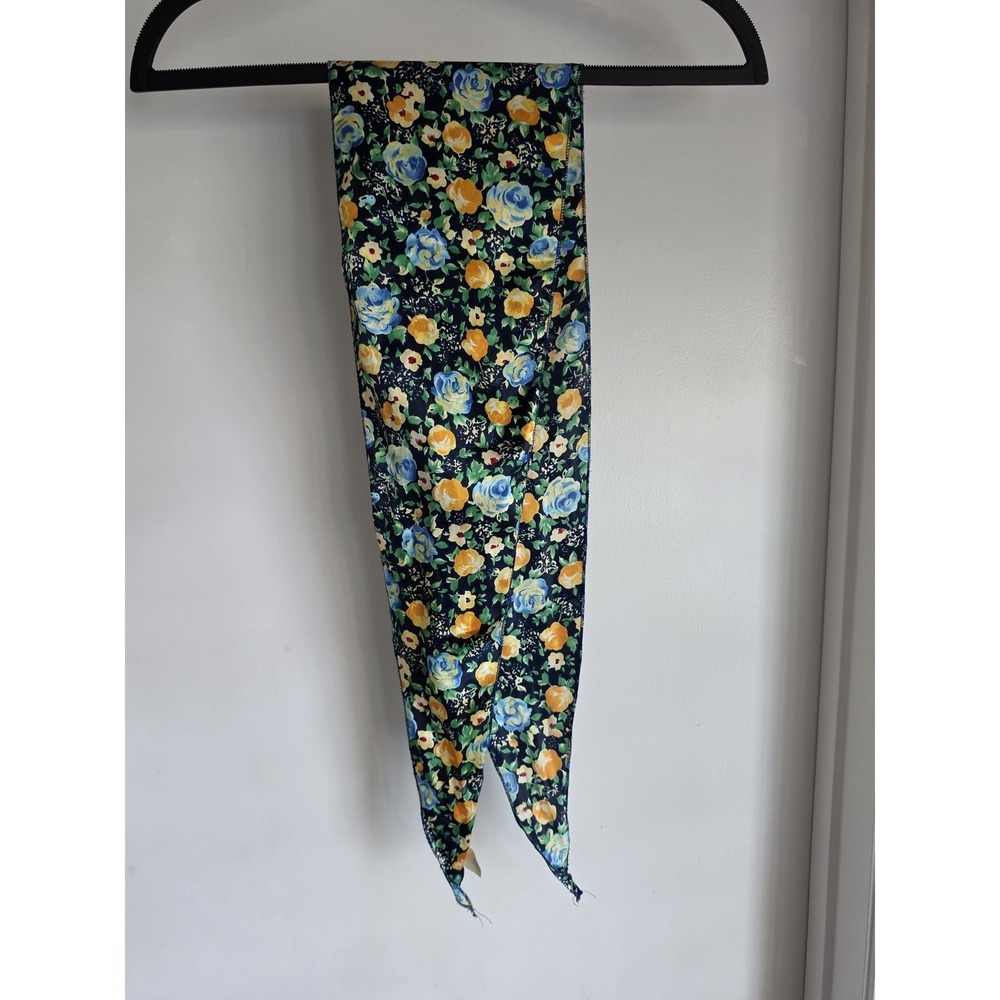 A Handy Co Satin Floral Scarf Multi-Color Vintage Women Wrap Shawl